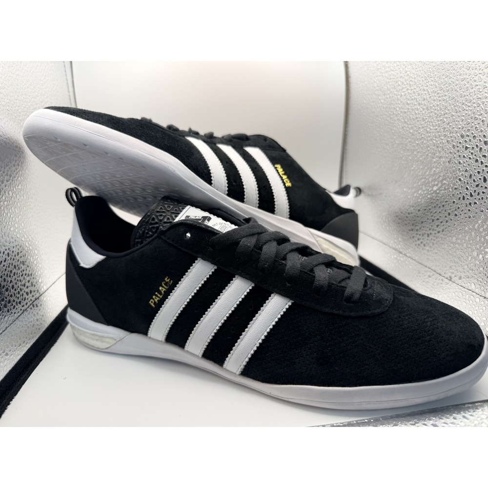 Adidas x Palace Indoor Suede Black White Gold Metallic 2016 BB3398 Mens sz US 11